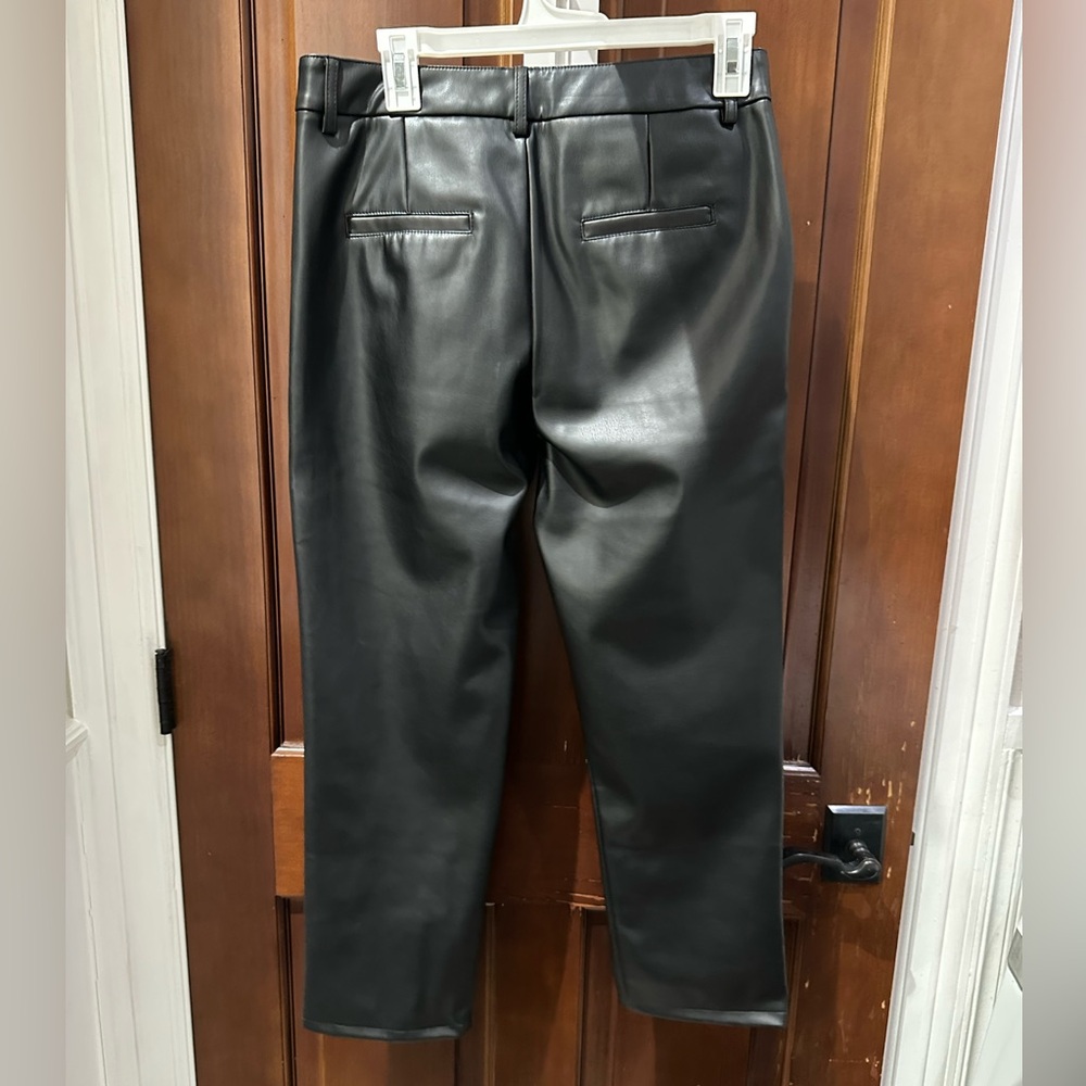 Black Faux Leather Trousers - Picture 7 of 13